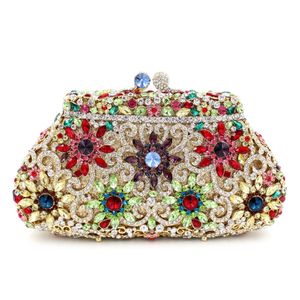 Evening Bags BL004 Wrap With Hollow Metal Crystal Dinner Wrap With Diamond Wrap Women's Handheld Bag 221111