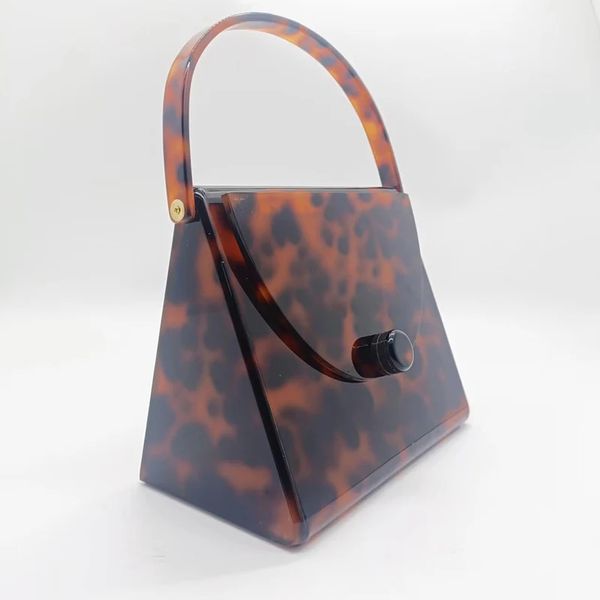 Sacs de soirée Marque acrylique sacs de soirée noir ambre léopard pochette sac à main de luxe concepteur femmes portefeuille de mariage nuptiale fête bal sac à main 231211