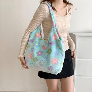 Sacs de soirée Marque Designer Flanelle Imprimé Floral Sac à bandoulière pour femme Casual Bandoulière Grande capacité Sac à main