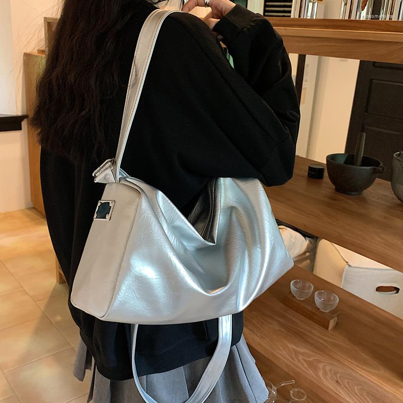 Вечерние сумки дизайнер бренд женский кожаный шикарный Boston 2023 тренд простая сумка по кросю серебряная белая розовая подушка большая сумочка