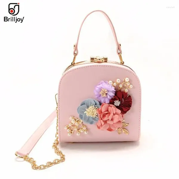 Sacs de soirée Brilljoy Femmes Clip métallique Small Sac Sac Spring Fashion Fleurs Dîner Sac à main Diagonal Sac à main