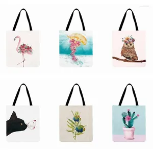 Bolsos de noche British Art Print Bag Pintura de animales Simples Mujeres Damas casuales Shoulfa Fashion Beach al aire libre