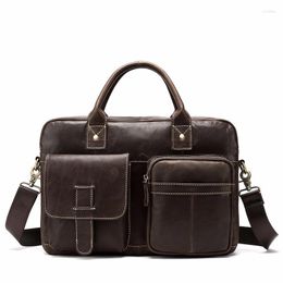 Sacs de soirée hommes d'affaires porte-documents sac de luxe en cuir pour ordinateur portable pour homme épaule Vintage bandoulière Bolsa Maleta