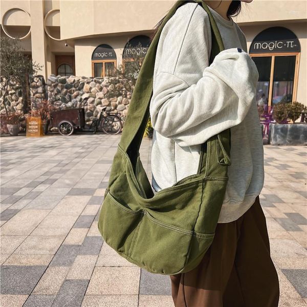 Sacs de soirée toile bandoulière pour femmes portefeuille sac à main collège étudiants livre scolaire sac à bandoulière filles pochette