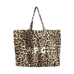 Sacs de soirée Sac à bandoulière en toile imprimé léopard sac à main élégant pour femme shopping mode tendance banlieue tout-match lettre grande capacité