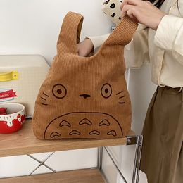 Sacs de soirée dessin animé Totoro broderie agneau tissu sac à main pour femmes filles japon INS épaule fourre-tout doux fourrure Shopper 230320