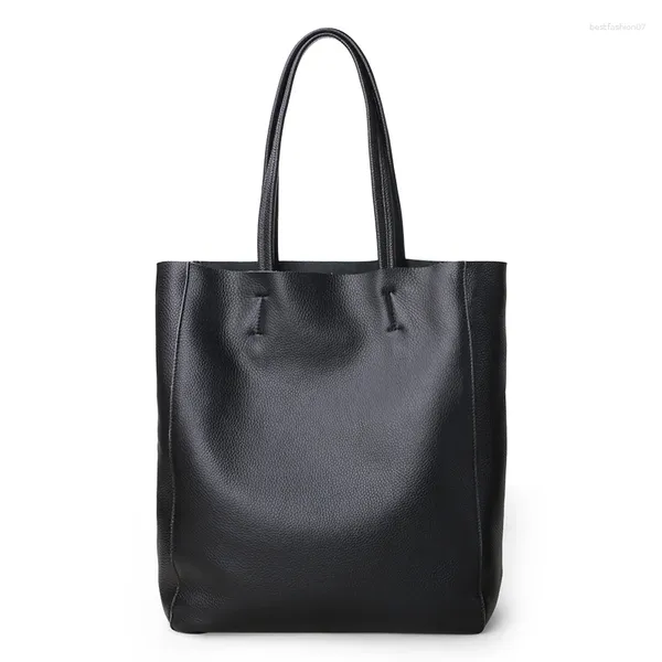 Abendtaschen Casual A4 Top Grain Echtes Leder Frauen Handtasche Tote Weibliche Geldbörse Schulter Einkaufstasche Gelb Schwarz Blau Grau weiß M6513