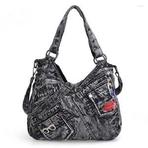 Sacs de soirée Jeans décontractés Denim femmes épaule poche Vintage fourre-tout dame sacs à main Jean Messenger sac femme Purse2653