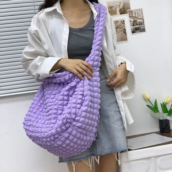 Sacs de soirée Casual Ruché Grand Hobos Sac fourre-tout Designer Femmes Shouder Nylon Rembourré Bandoulière Big Puffer Shopper Sacs à main 2024