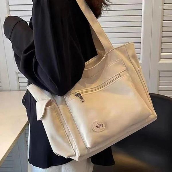 Sacs de soirée Casual Fourre-tout Toile Épaule Pour Femmes Solide Couleur Grande Capacité Sacs À Main INS Style Coréen Mode Design Livre Scolaire