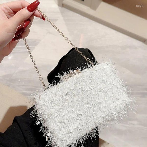 Bolsos de noche Bolso elegante para mujer con detalles de borlas, adecuado para fiestas, cenas y ocasiones especiales