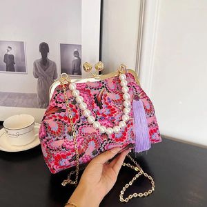 Avondtassen Chinese Stijl Vintage Dames Handtassen Mode Fijn Geborduurd Voor Vrouwen Bruiloft Bruids Koppelingen Schoudertas