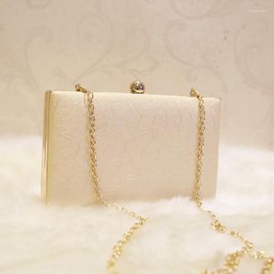 Sacs de soirée Pochette Noël Pour Femmes Paillettes Chaîne Épaule Femme Fête Mariage Embrayages Bourse Blanc Or