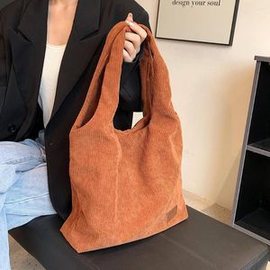 Sacs de soirée sac en velours côtelé pour femmes Shopper sacs à main stockage environnemental réutilisable toile épaule fourre-tout école fille cadeau de noël