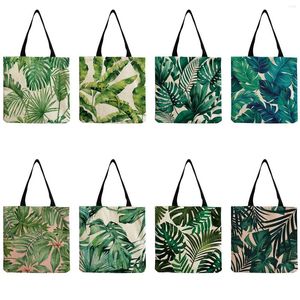 Sacs de soirée Creative Design Féminin Feuilles Vertes Plante Fourre-Tout Eco Réutilisable Shopper Sac À Provisions Casual Imprimer Femmes Sacs À Main Grande Capacité