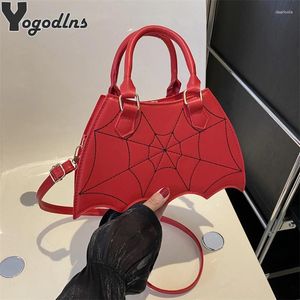 Avondtassen Creatieve PU-leer Kleine schoudertas Trend Bat Top-handvat Mode Halloween Outdoor Crossbody Gothic Handtas