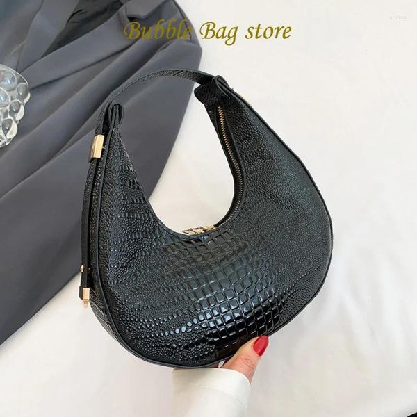 Bolsos de noche Patrón de cocodrilo bolso de hombro bolsos de moda Hobos axilas para mujeres Casuales pequeñas damas de la mano superior