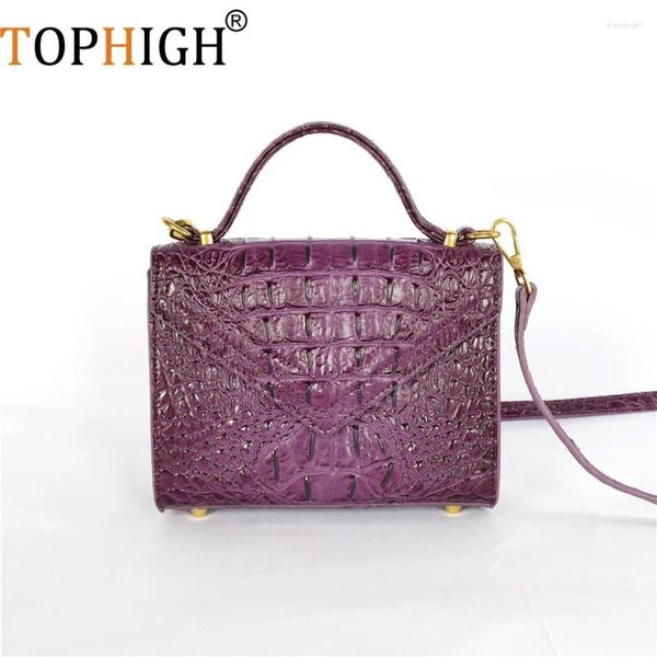 Bolsos de noche Patrón de cocodrilo Bolsa de cuerpo cruzado para mujeres 2024 Marca Ly Purple Plabag Bag Clutch Damas Messenero