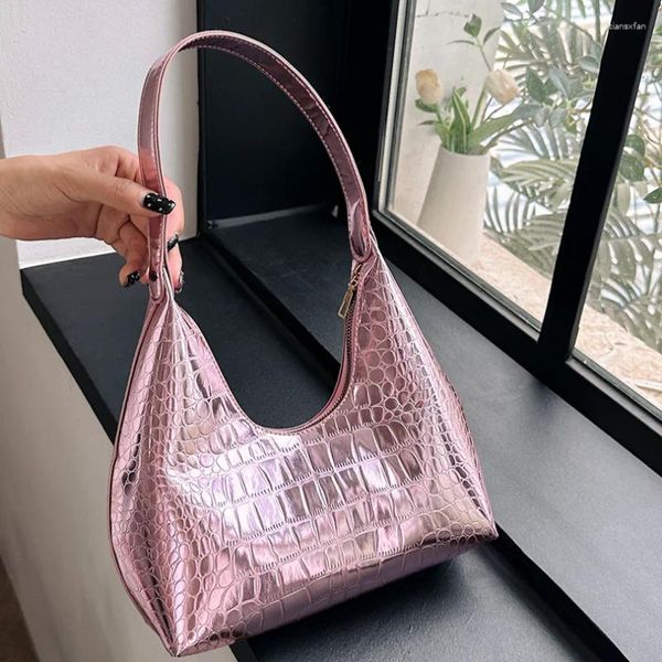 Sacs de soirée Crocodile motif sous-bras sac PU cuir brillant fête épaule femmes luxe concepteur Hobo dîner bandoulière