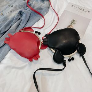 Sacs de soirée Mignon Crabe Rouge Forme Pu Cuir Mode Femmes Bandoulière Petit Sac Messager Épaule Sac À Main Femme Embrayage FlapEvening