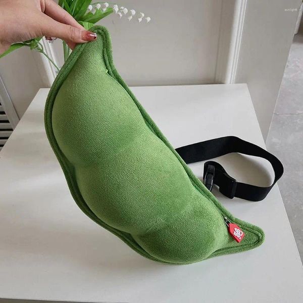 Bolsas de noche lindo dulce al aire libre niños bolsa de peluche juguete regalo guisantes en forma de bolsos de mujer pequeño estilo coreano