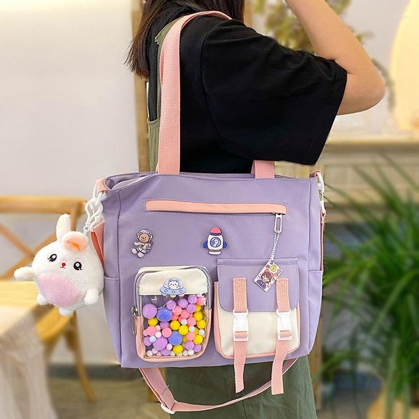 Bolsos de noche para mujer, bandolera transparente Harajuku con bolas de colores, bandolera Kawaii para mujer, bandolera transparente a la moda para mujer