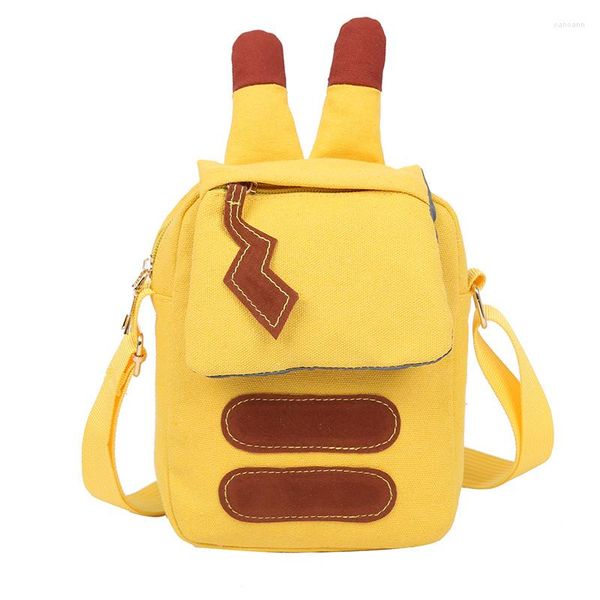 Bolsos de noche lindo bolso de lona amarillo bolso de mensajero de mujer 2022 estilo divertido monstruo feo hombro casual teléfono versátil