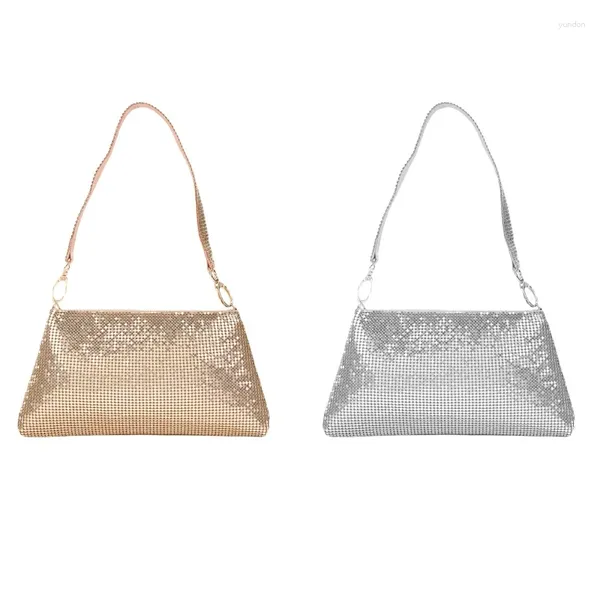 Bolsos de noche Bolso de hombro delicado para Rhinestone Clutch Bling Bolso Banque