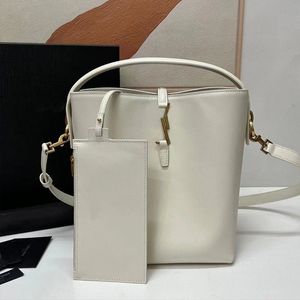 Bolsos de noche Bolso de cubo de diseñador Bolso de hombro de cuero Monedero blanco Brillante El bolso de asas Mujeres Crossbody Tote 2 en 1 Monedero de compras grande High Q