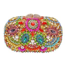 Avondtassen ontwerper Crystal Women Clutches Purse Wedding Bride Indian Handtas Party (88304-B) 230225