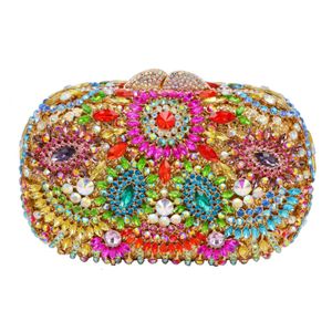 Sacs de soirée Designer Crystal Femmes Claquettes Purs Mariage Bride Indian Handbag Party (88304-B) 230225