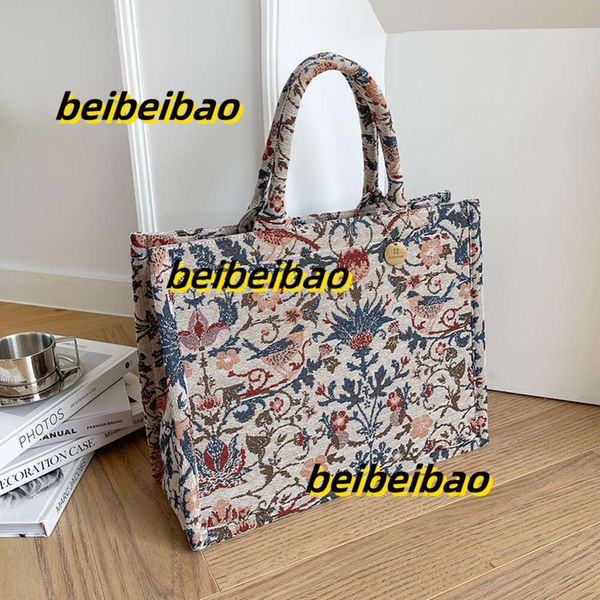 Sacs de soirée Sacs de mode de créateurs Grande capacité Sacs à main de luxe de luxe pour femmes Marque Jacquard Broderie Toile Épaule Big Shopper Sacs Magasins Cadeau 2024