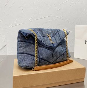 Avondtassen Ontwerpers Vrouwen Gewassen Denim Tas LOULOU Puffer Mode Klassiek Jeans Schoudertas Boodschappentassen Luxe Designer Handtas Purse Chain