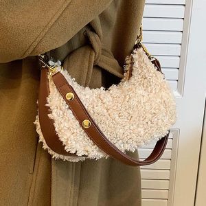 Bolsos de noche Diseños Invierno Cachemira Crossbody Para Oficina Dama Elegante Otoño Fleece Hobo Brandy Lujo Hombro Mujer