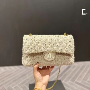 Bolsas de noche Bolsas de tela de celosía de diamantes 2024 Diseñador de lujo Marca Moda Bolsos de hombro Calidad Mujeres Hilo Cadenas Bolsa Embrague Monedero Totes Obras de arte Carteras