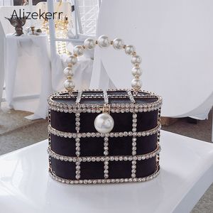 Sacs de soirée diamants panier soirée pochettes femmes luxe évider Preal perlé métallique Cage sacs à main dames mariage sac à main 230711