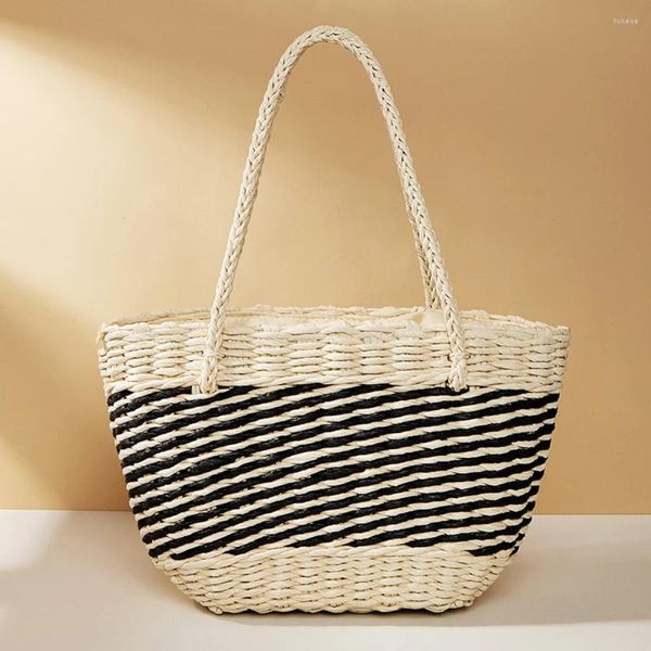 Sacs de soirée Driga Femmes Casual épaule Simple Stripe Back Back Resort Sac à main 2024 Fashion Summer STRIO