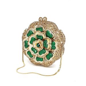 Avondtassen elegante bruids bruiloft feest vrouwen tas diamanten luxe ronde vorm edelstenen crystal clutches klassieke stenen achtervolging