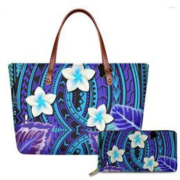 Avondtassen elviswords handbagspurse set polynesische traditionele tribale print schouder voor vrouwen 2023 bovenste tas meiden tote