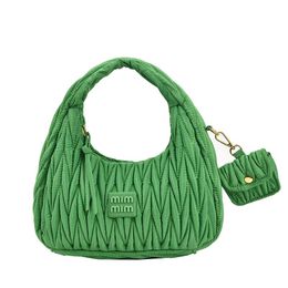 Bolsas de noche Hilo bordado Media luna para mujer Marca Plisada Bolsa de axila Monederos y Diseñador de Bolsos Hombro Lindo Mano