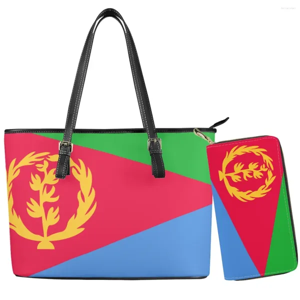 Sacs de soirée Érythrée Pays Drapeau Modèle Dames Automne Hiver Grande Capacité Double Compartiment Sac À Main Léger Cartable Souple