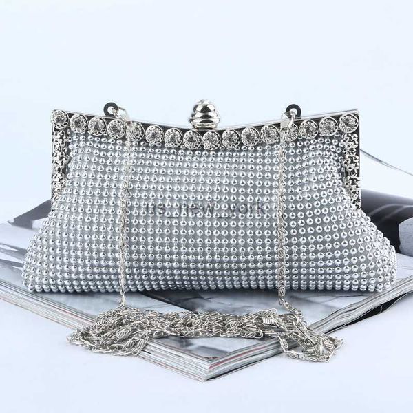 Sacs de soirée soirée or pochette paillettes perle concepteur élégant femme sacs de fête Vintage mode mariée sac à main argent sac à main pochette sac à main HKD230821