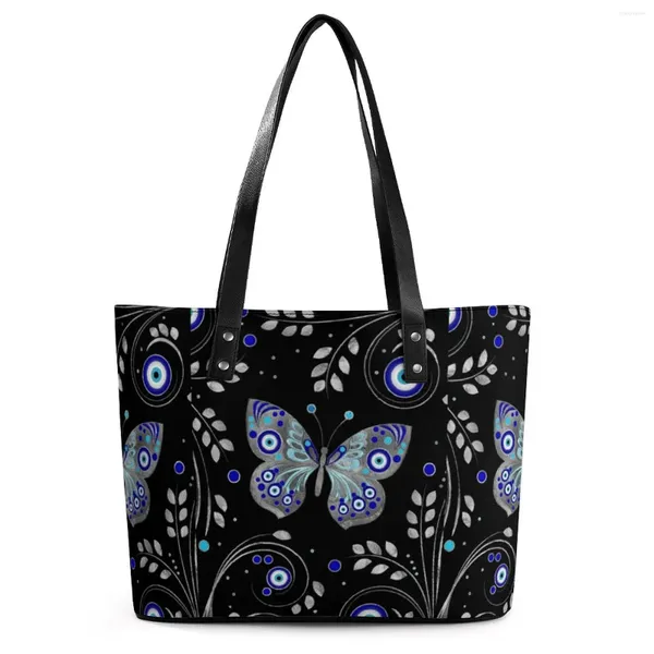 Bolsos de noche Bolsos de ojo malvado Mujeres Mariposa Bolsa de asas turca Estética Comestibles Hombro Bolsillo Diseñador PU Cuero Playa