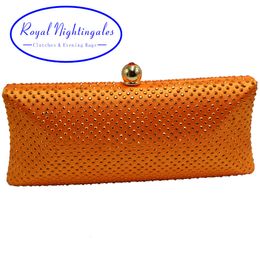 Avondtassen Fabriek Direct Groothandel Orange Crystal Diamond Purse Clutch Boxed Bag en Clutches 230725