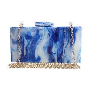 Sacs de soirée mode acrylique petit bleu femmes sac de fête femme Banquet robe sac à main dames rouge pochette sac à main filles mariage dîner sacsEvenin