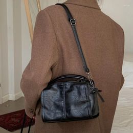 Fashion Boston Bucket Ladies Top-Handle Purse Pu Leather Women's Messenger Vintage Simple Female Business Schouder Bag