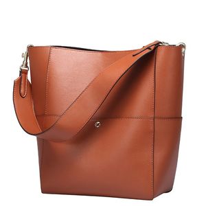 Avondtassen mode emmer tas dames crossbody tas schoudertas bruin zwart marinegroen grijs echt leer grote capaciteit handtas 231016