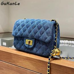 Avondtassen Modeketen Schoudertas Dames Denim Gewatteerd Vrouwelijke Luxe Handtassen Designer Jeans Hit Sac A Main Femme259o