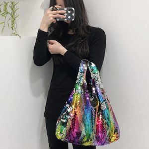 Mode kleurrijke lovertjes damestassen handtas handgemaakte kralen schoudertas crossbody tas casual grote capaciteit nylon