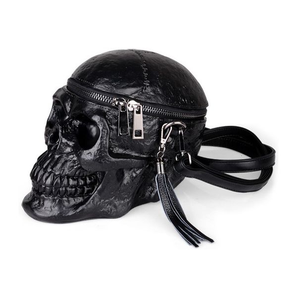 Bolsos de noche Diseñador de moda Satchel Paquete Skull BagsOriginalidad Bolso de mujer Funny Skeleton Head Black Handbad Paquete único 230830